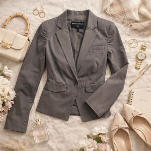 Banana Republic Petite Blazer Structured Gray 6P Professional Career Office Chic